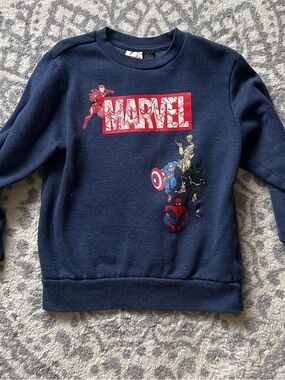 Marvel Navy Blue Kids Small (6-8) Sweatshirt